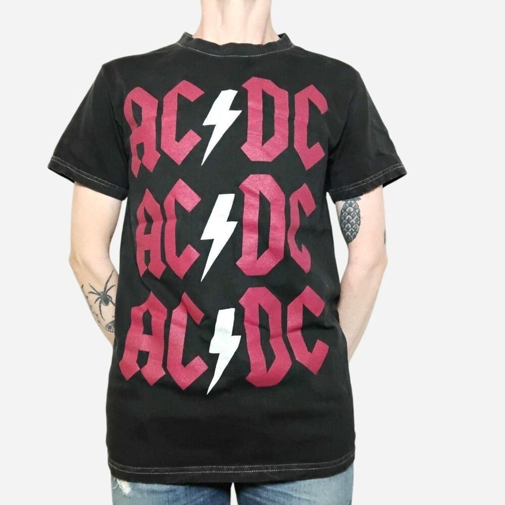 AC/DC Band Tee Size Small Black Red